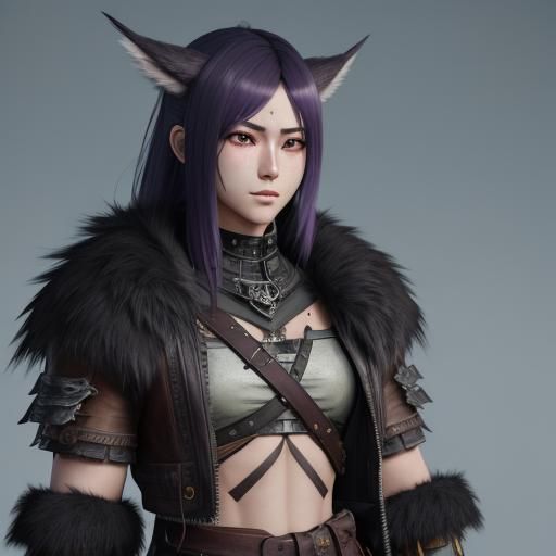 Fierce Wyvern Barbarian in Anime-Inspired 3D Art