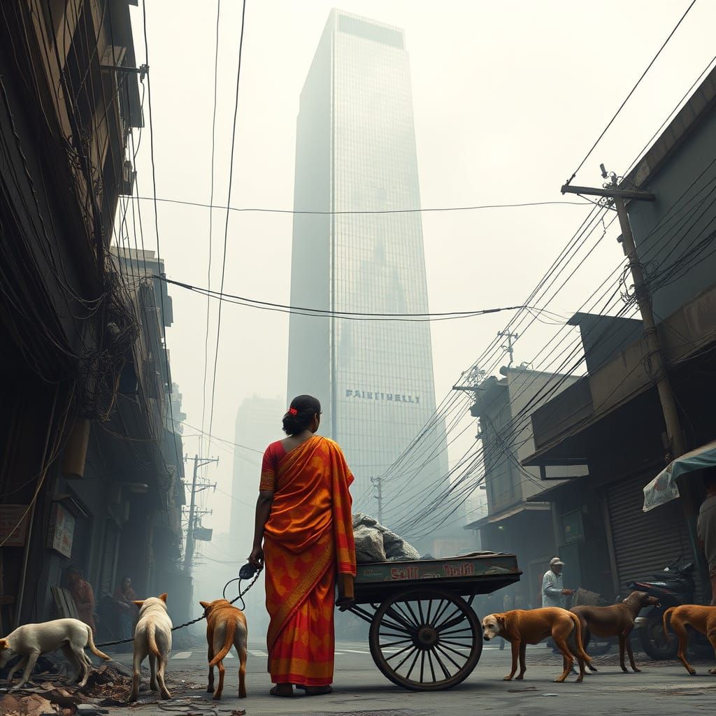 Dystopian Contrast: Sari Gaze at Glass Tower