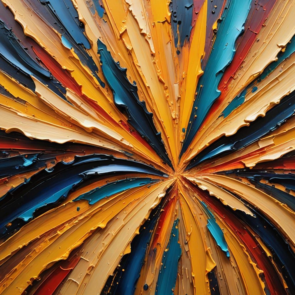 Vibrant Impasto Oil Painting on Canvas