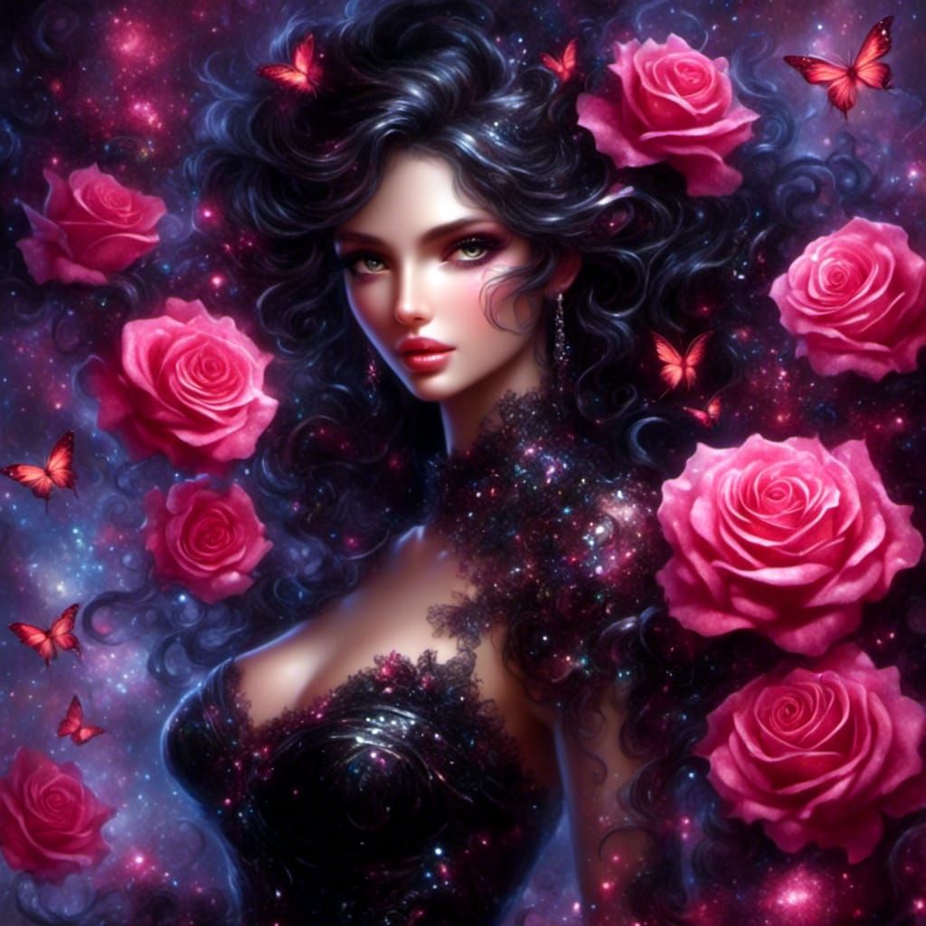 Electric Black Rose in Bloom