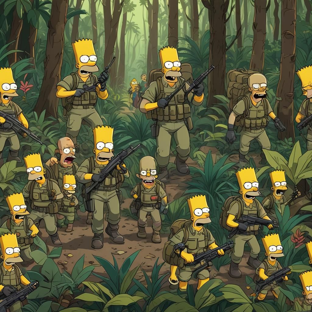 art of the Simpsons family as special ops soldiers