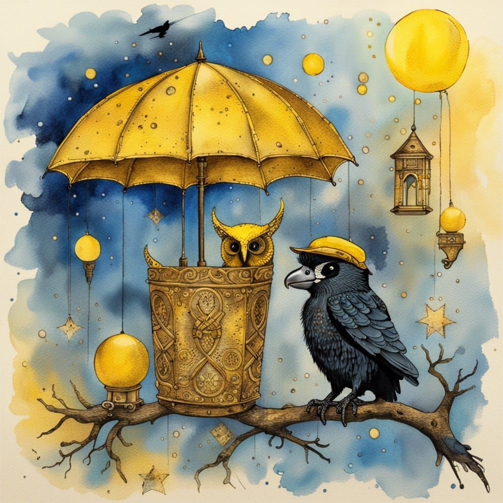 Banksy-Style Umbrella Protects Night Sky Creatures