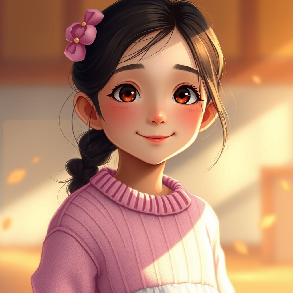 Dreamy Pastel Girl in Whimsical Digital Art