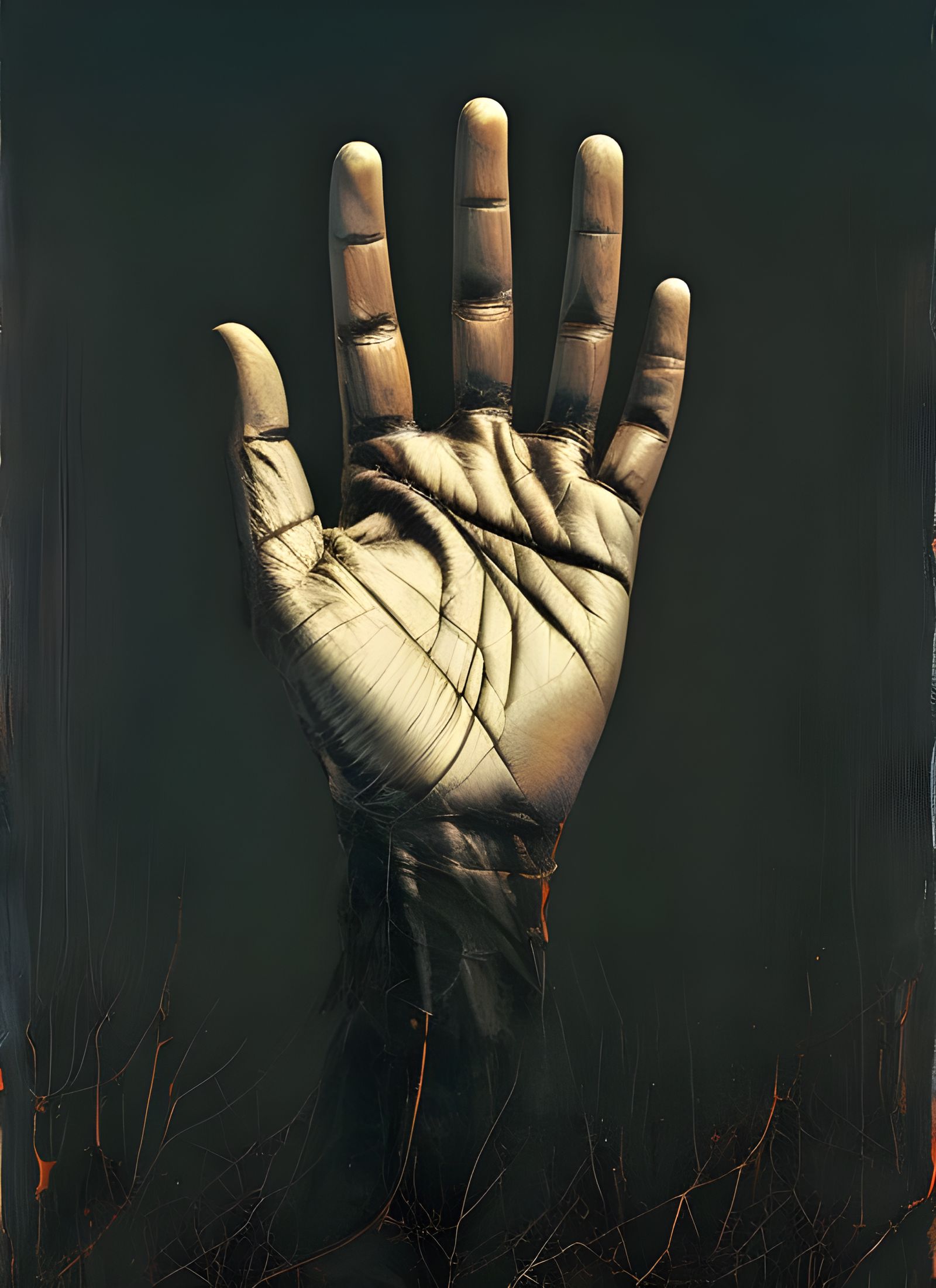 Hand in Sky: Photorealistic Digital Illustration