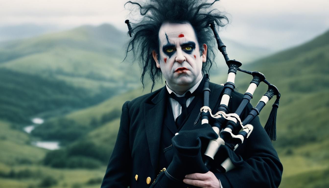 Bagpipes in Sunshine: A Hyperrealistic Matte Painting