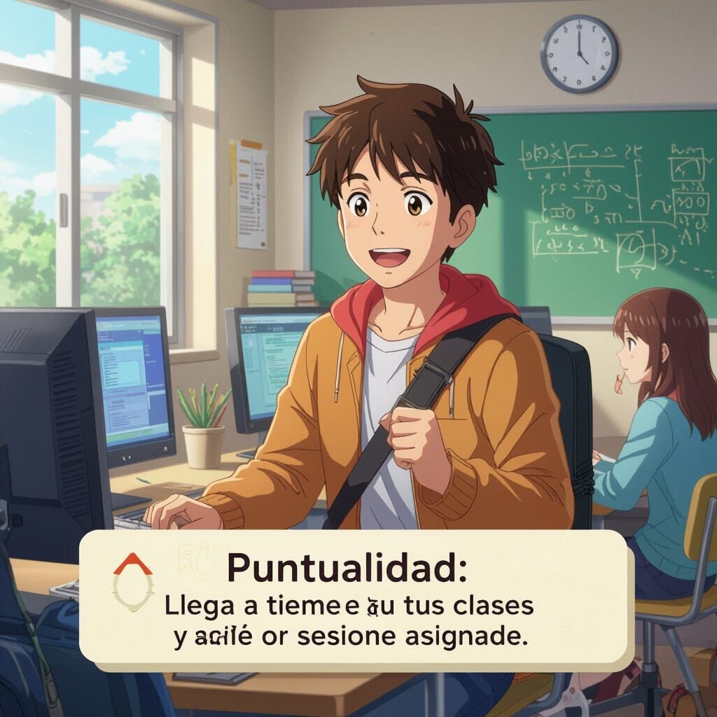 Punctual Student Arrives to Class in Anime Style