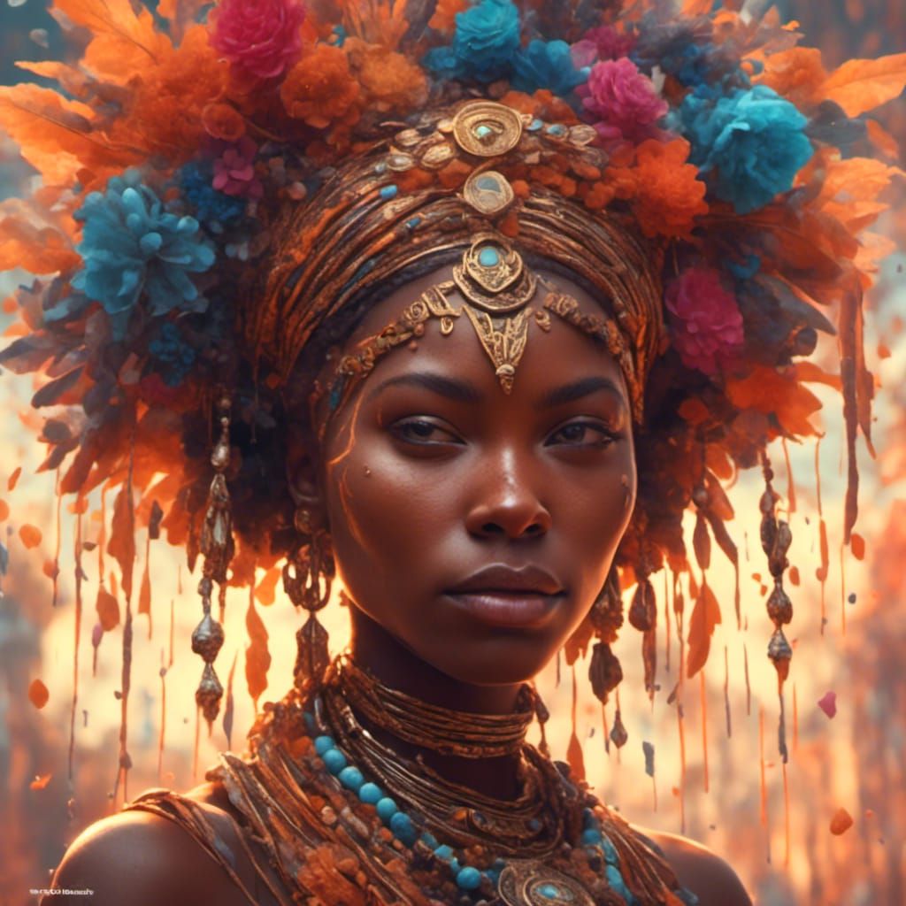 Hyperdetailed Portrait of African Lady in 8k
