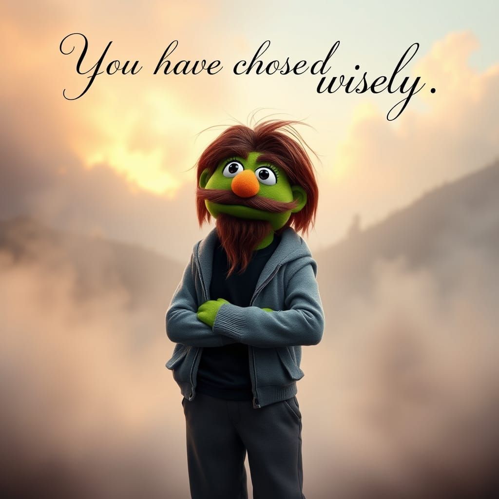 A Muppet Sage in Ethereal Landscape