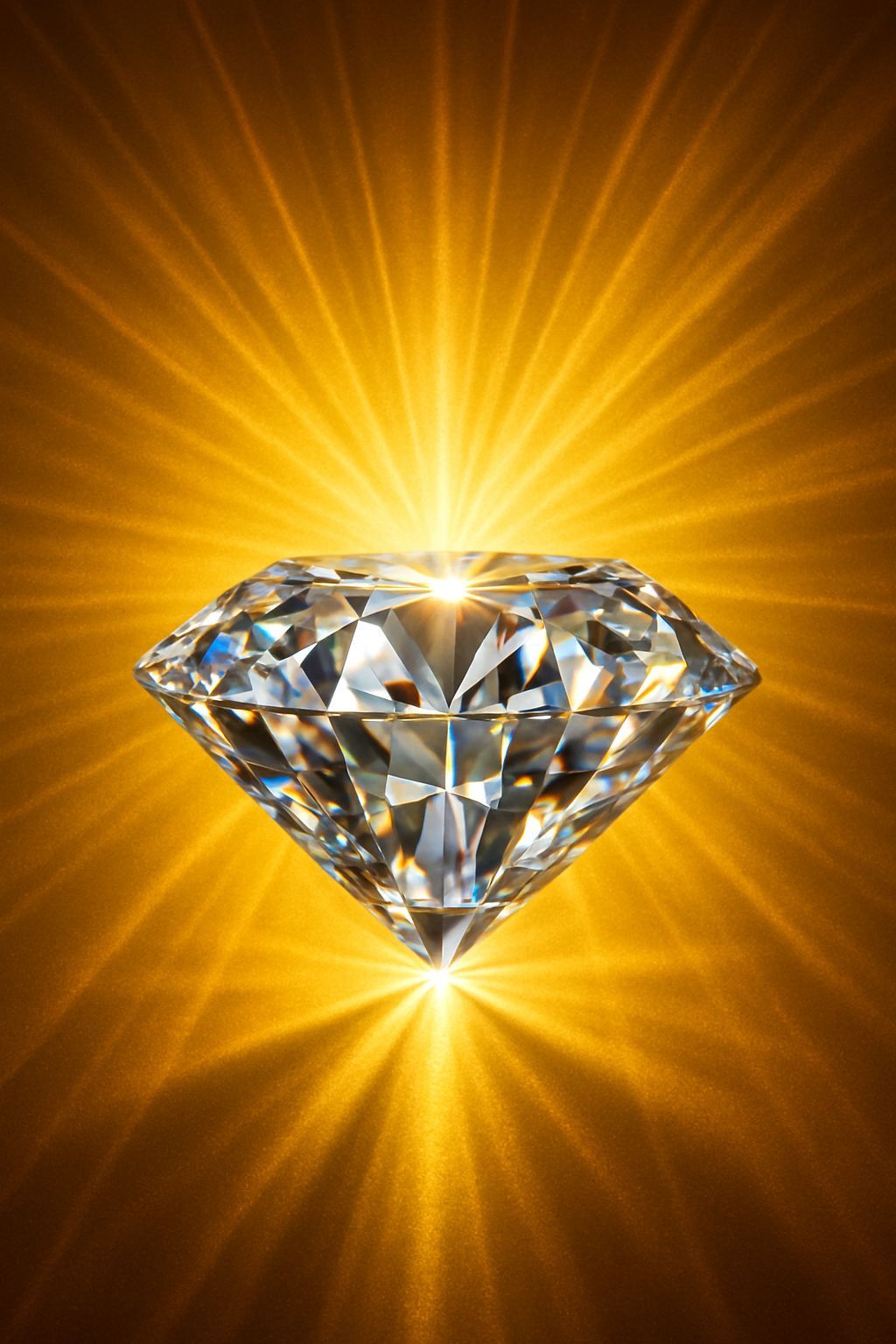 Radiant Diamond Gemstone with Digital Light Effects