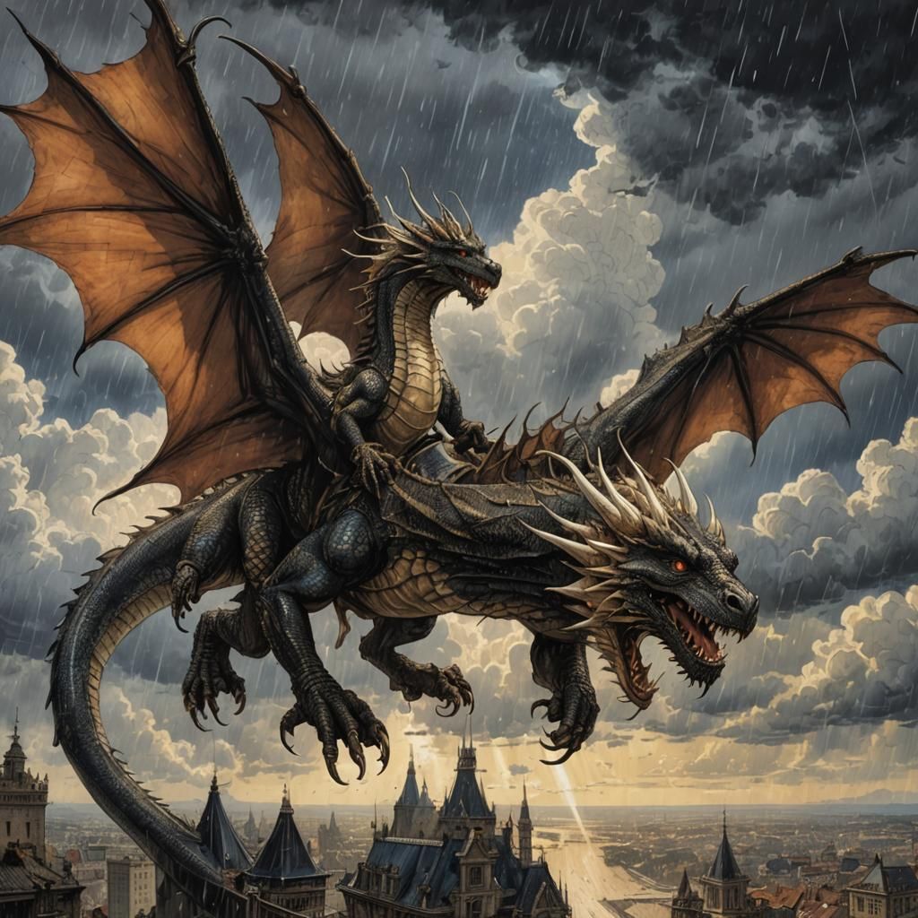 This was absolutely not supposed to depict dragons breeding in mid-flight!