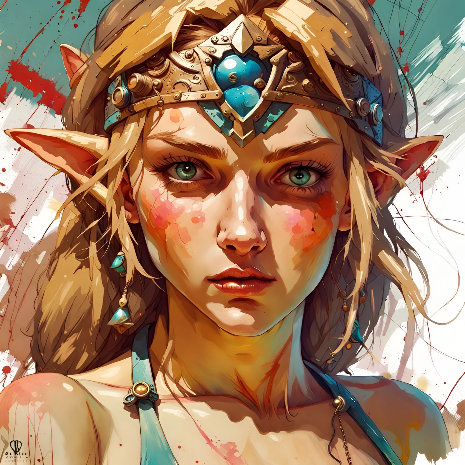 Zelda as Pin-Up Girl Digital Portrait
