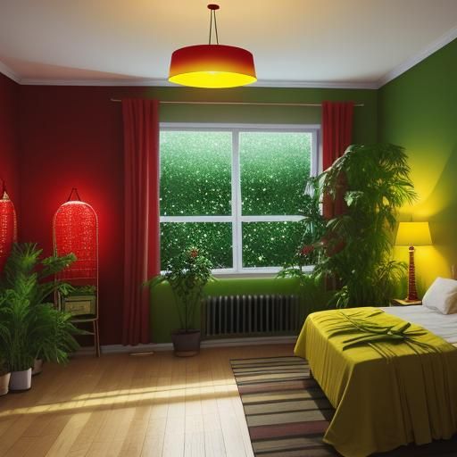 Colorful Bedroom with Natural Lighting and Bokeh