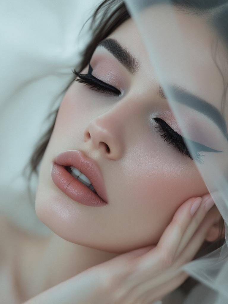 High-Fashion Model with Dramatic Winged Eyeliner