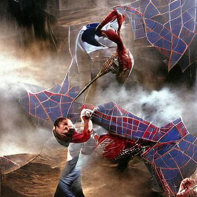 Epic Superhero Showdown in Digital Art Style