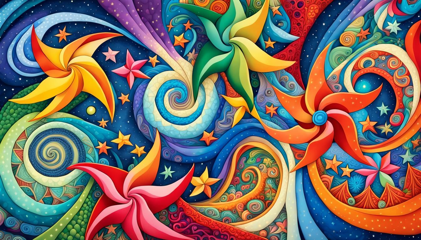 Colorful Jelly Stars Swirling in Cosmic Vortex