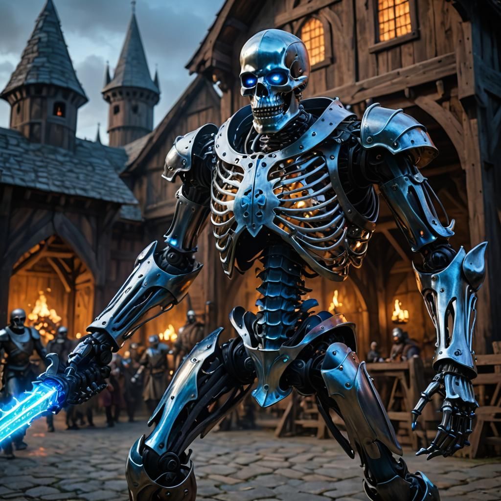 Skeleton Golem in Medieval Battle