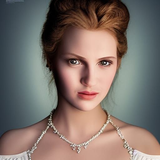 Cinderella Portrait in Studio Lighting, Detailed Photography
