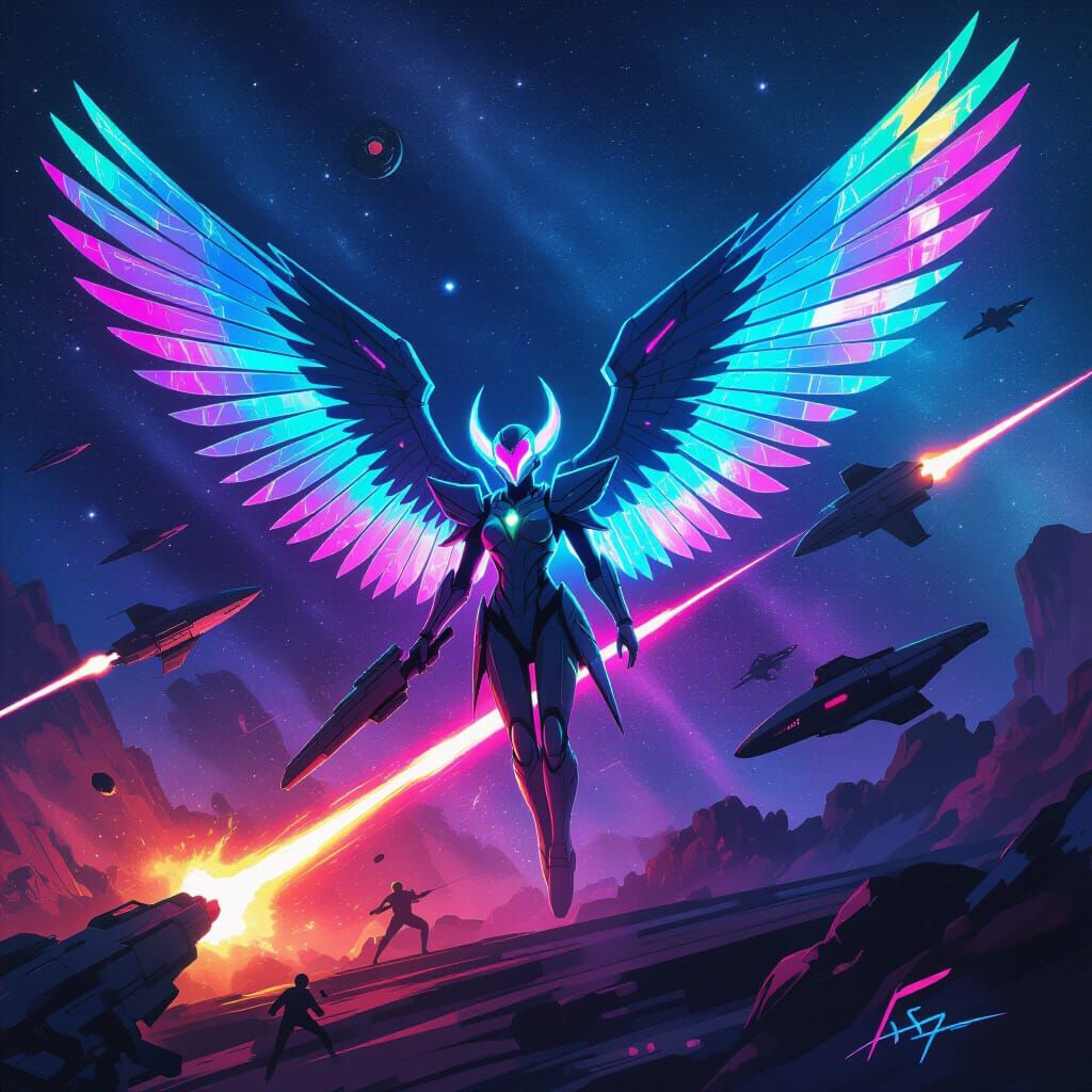 Angel Kaiju Alien in Cosmic Battle