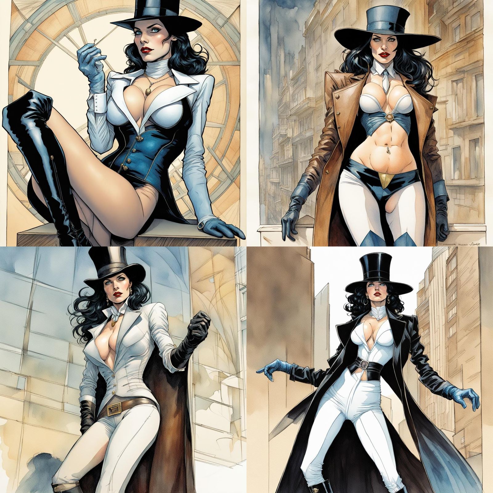 Zatanna Illustration in Moebius Style with Magic