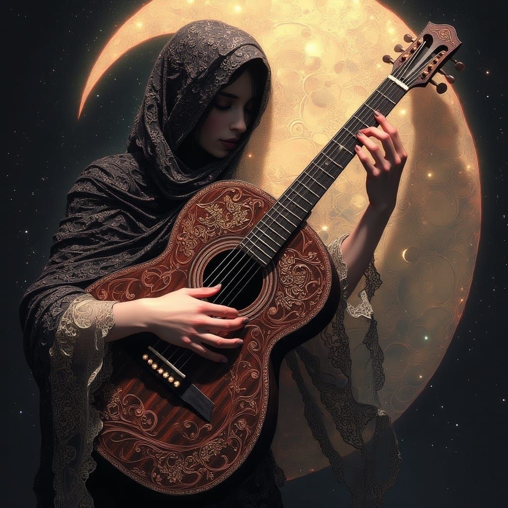 Ethereal Guitar Concert in a Dreamlike Atmosphere