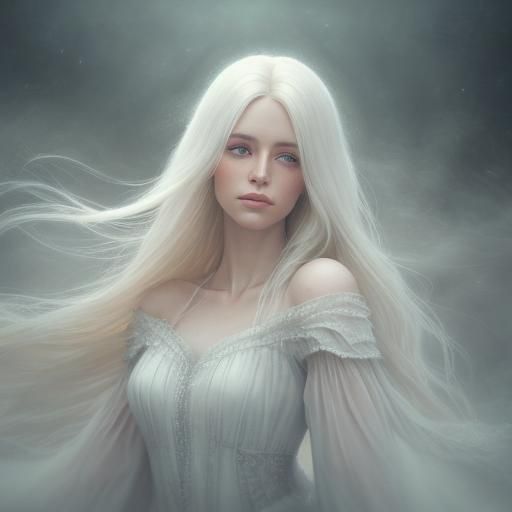 Ethereal Woman with Heterochromatic Eyes in Dreamy Light