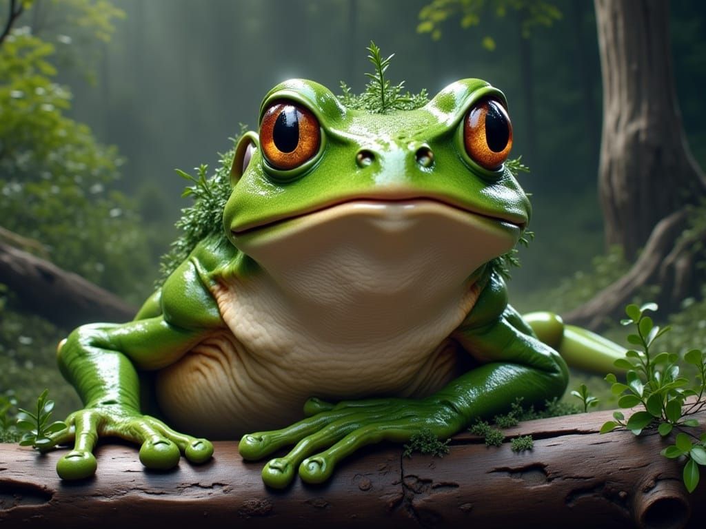 Adventurous Pepe the Frog, AI Generated