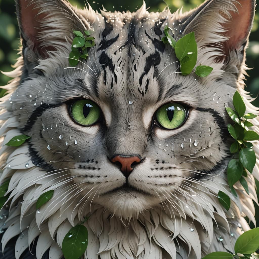 Stunning 3D Anime Cat Portrait in Hyperrealism