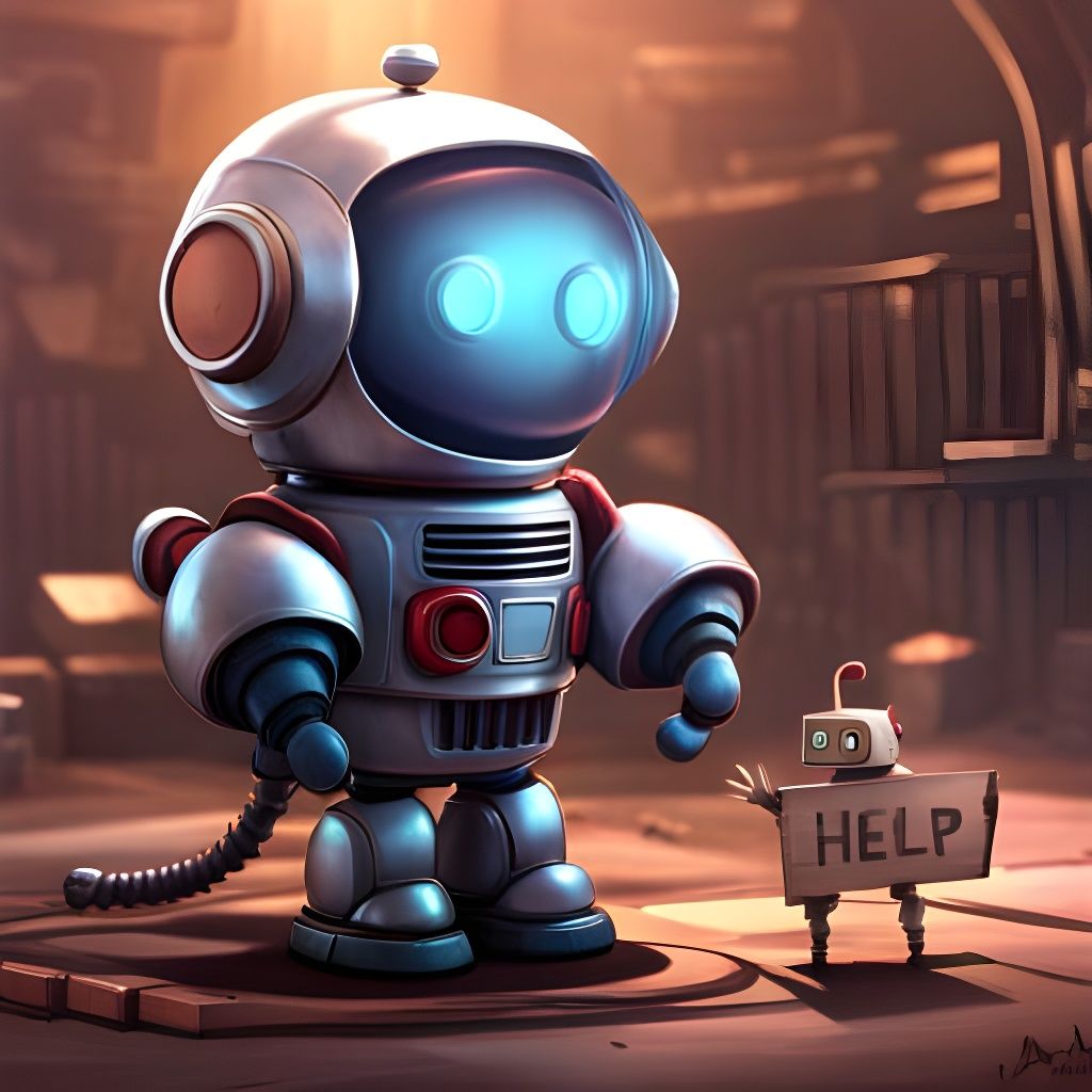 Adorable Robot Chibi As Digital Art