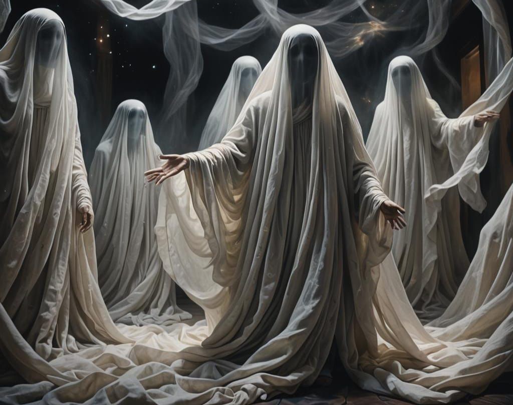 Ethereal Galaxy Ghosts in Sheet Photography