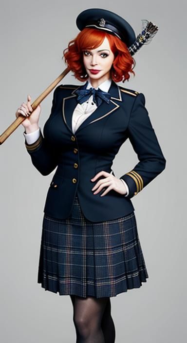 Christina Hendricks as St. Trinian's Schoolgirl