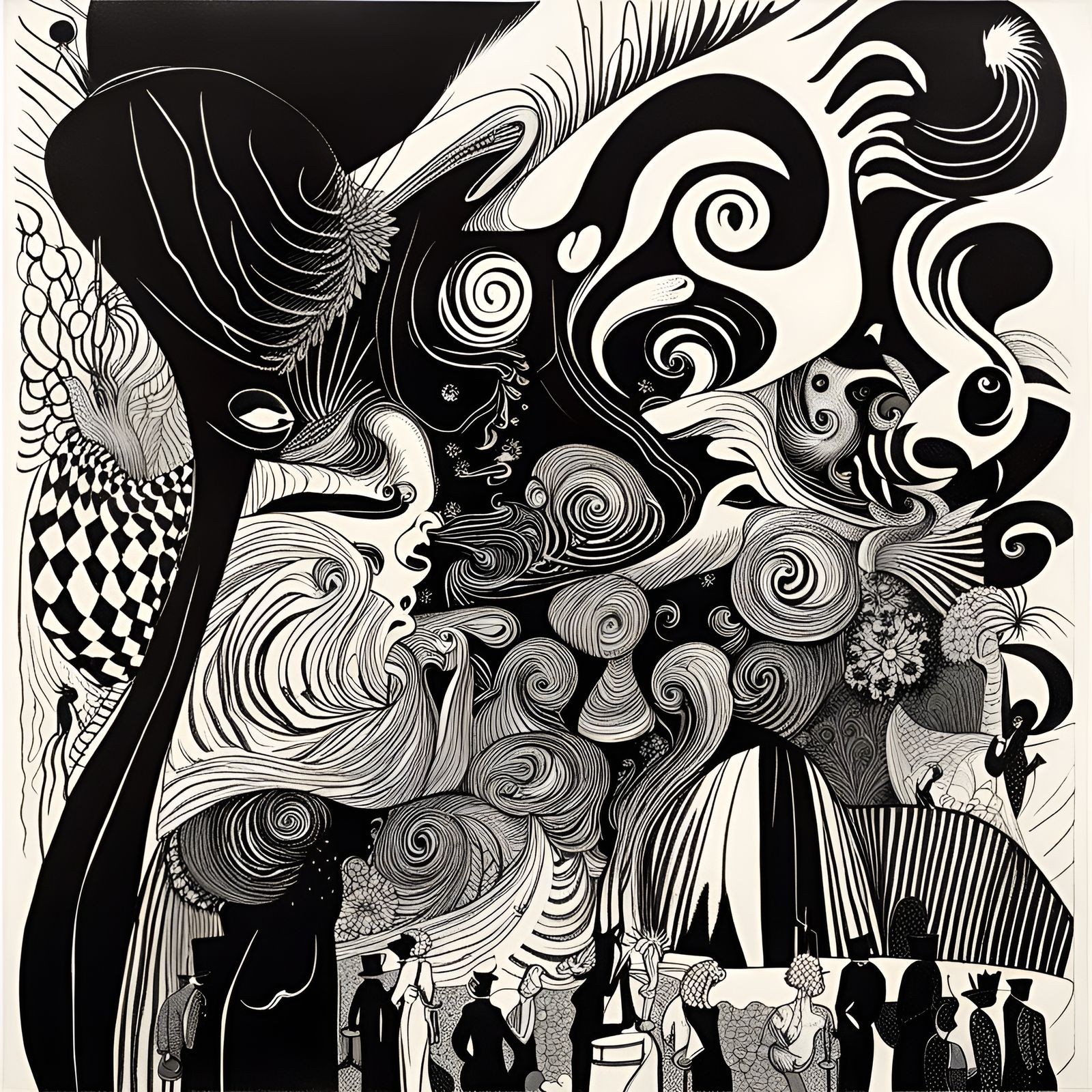 Surreal Abstract Art with Detailed and Fantastical Elements