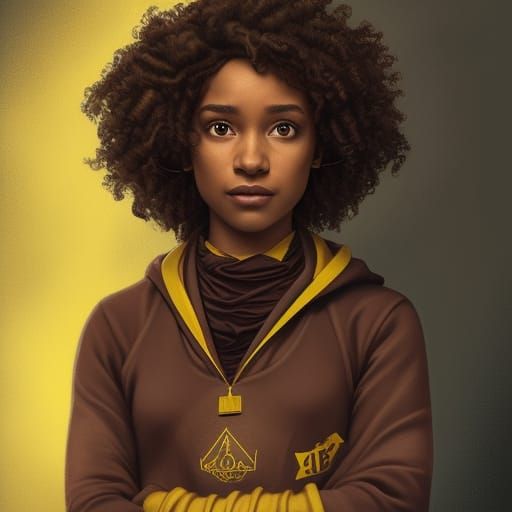 Hazel Levesque, Hogwarts Hufflepuff Portrait, Detailed Digit...