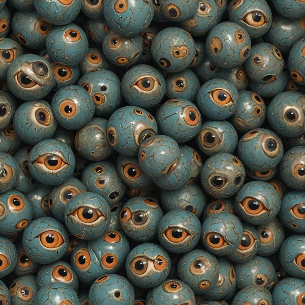 Surreal Sphere of Eyes in Hyperrealistic Style