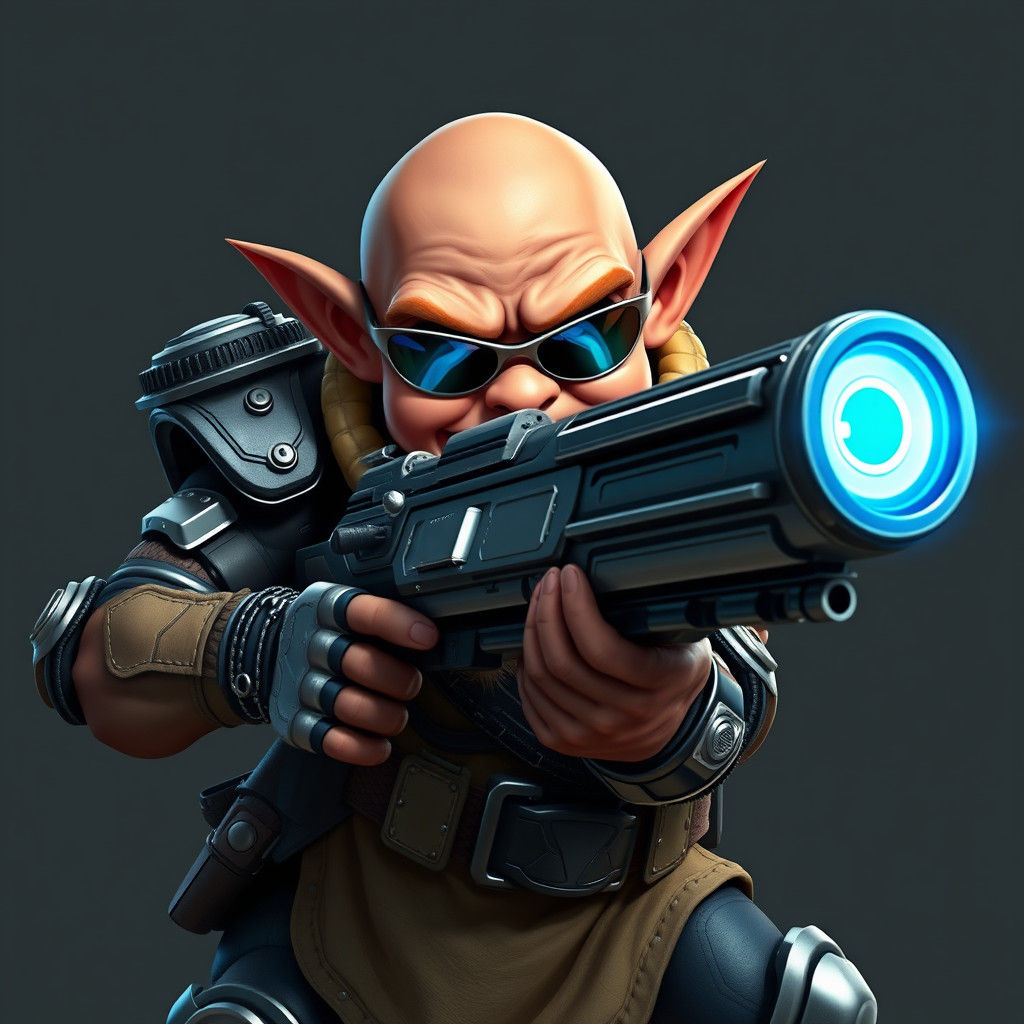 Bald Dwarf in Battle