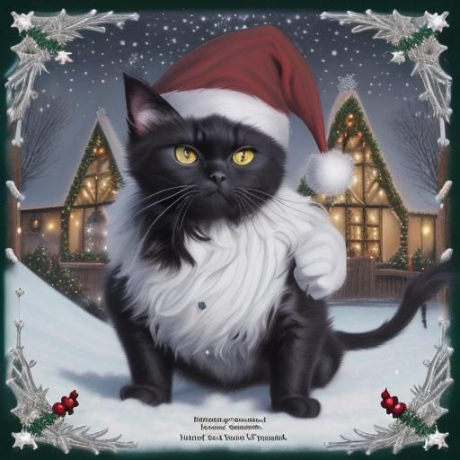 Yule Cat Attacks Christmas Village in Comic Art