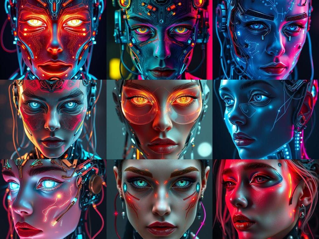 Cybernetic Portrait with Neomorphic Features