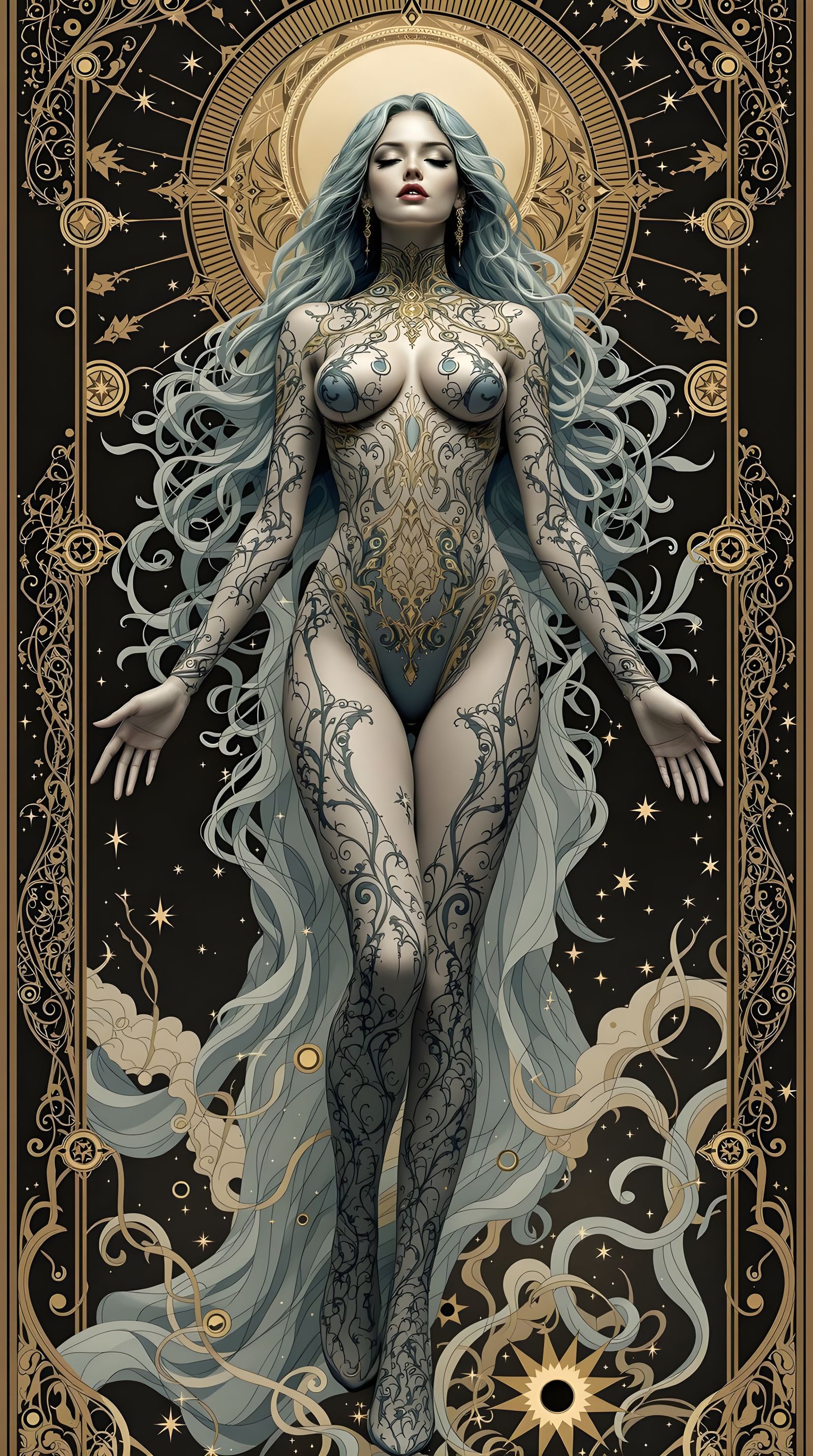 Guccichic Bodysuit: Art Nouveau Op-Art Illusion