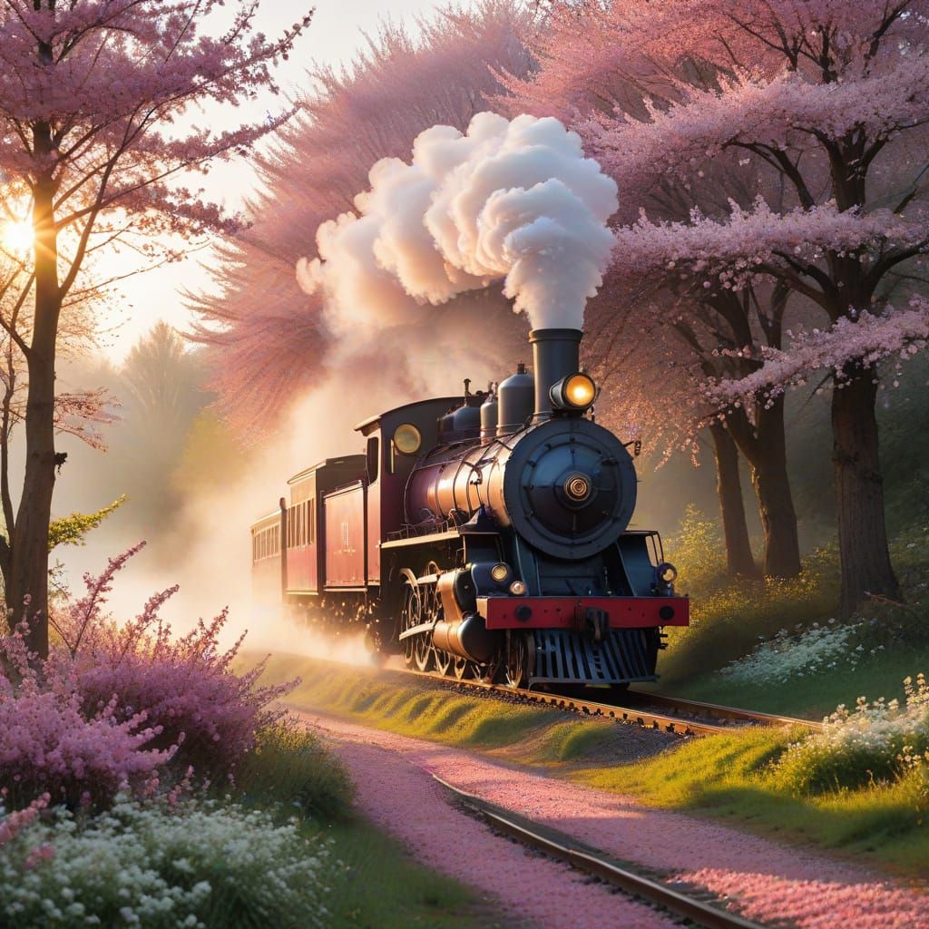 Steam Engine Emerges into Appalachian Bloom