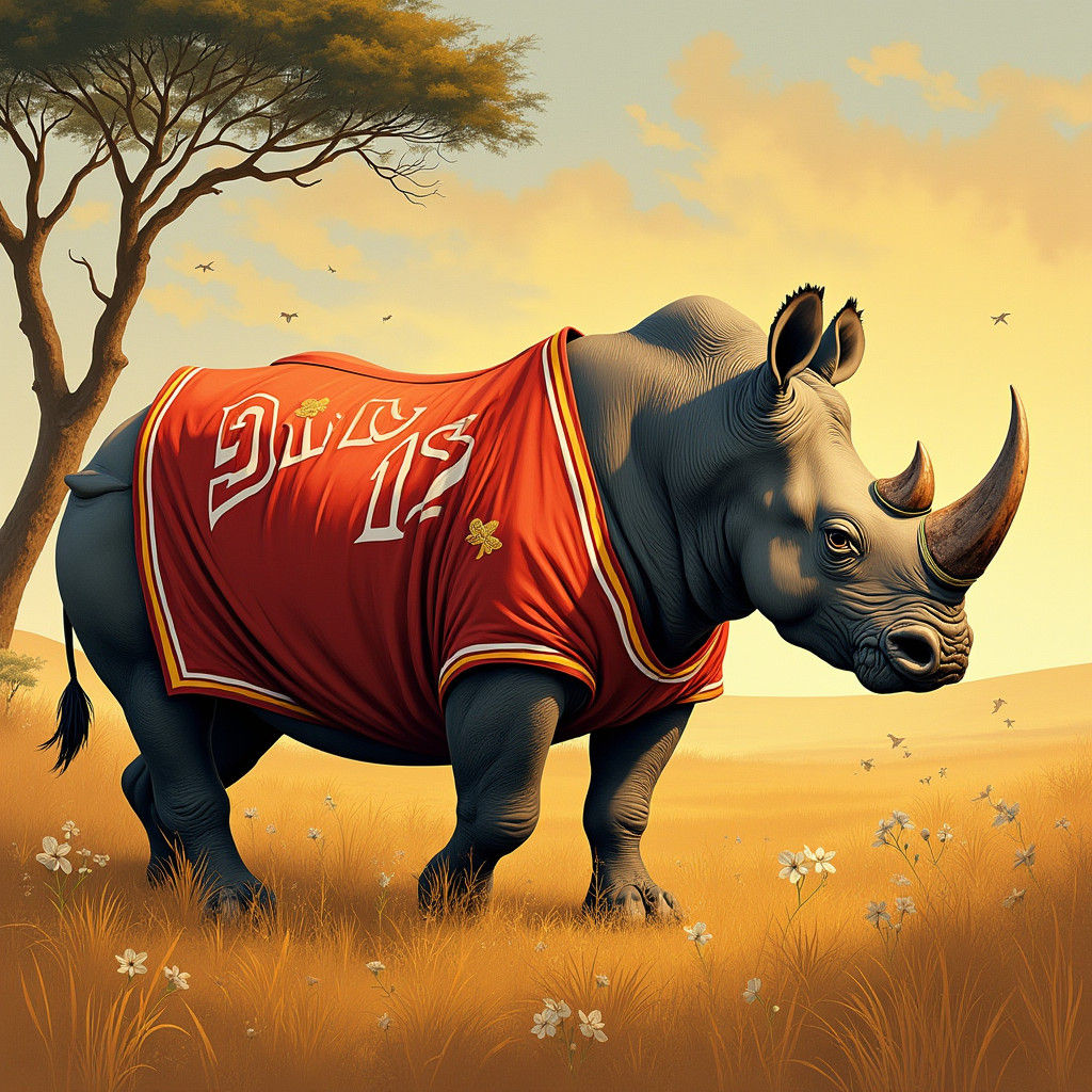 Rhino Sports Jersey Wildlife Art