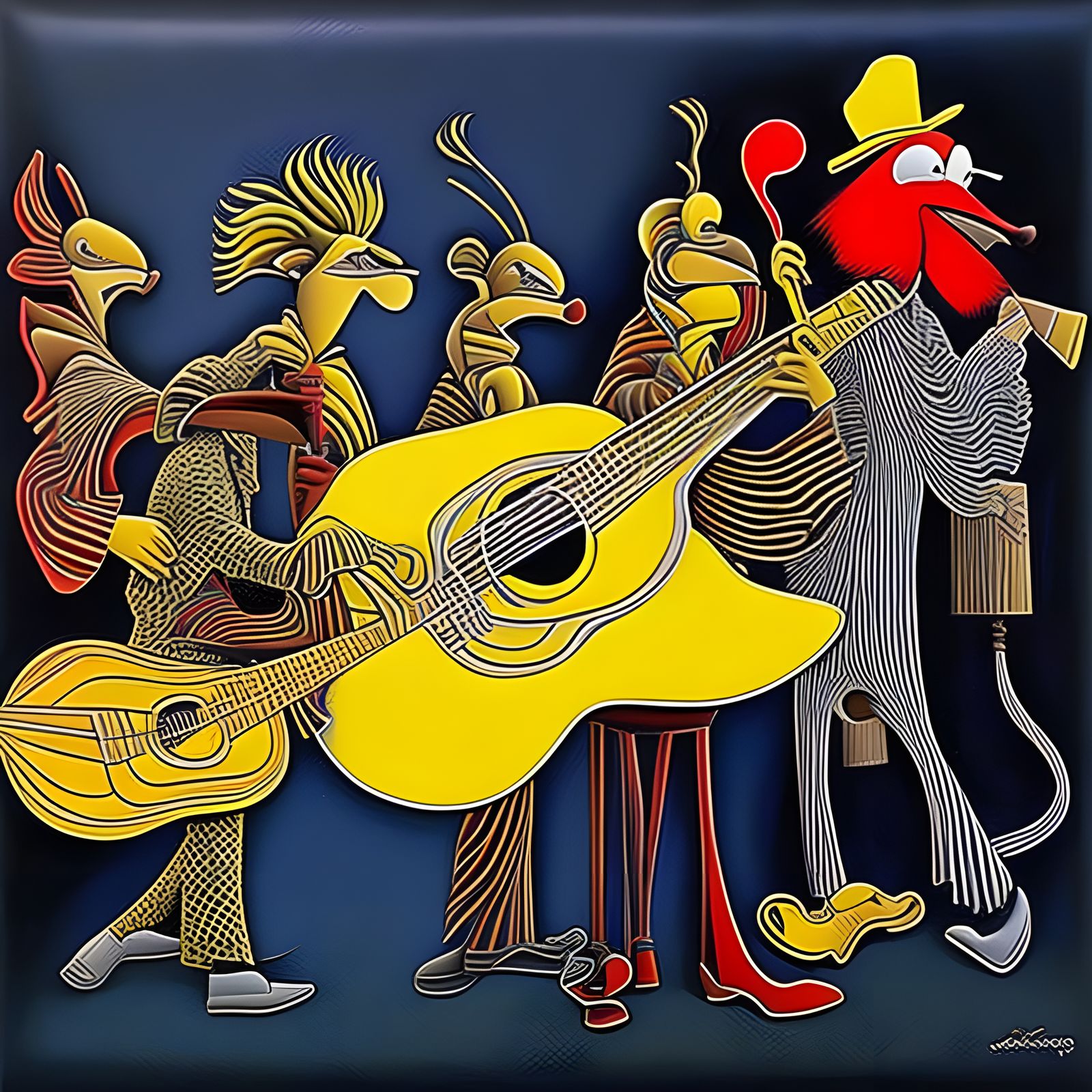 Surreal Fox in Abstract Hyperdetailed Forest Art