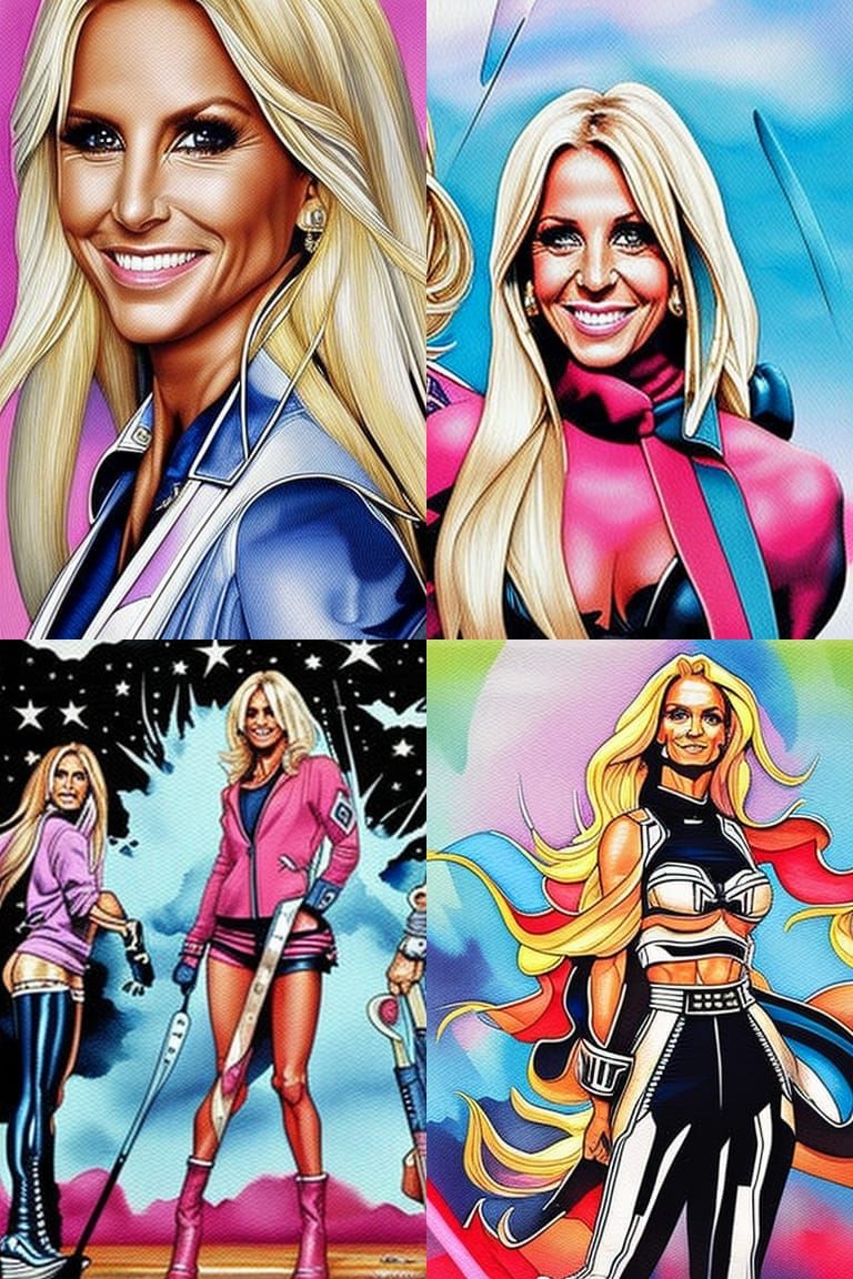 Jill Biden as Pop Culture Icons, Watercolor Art