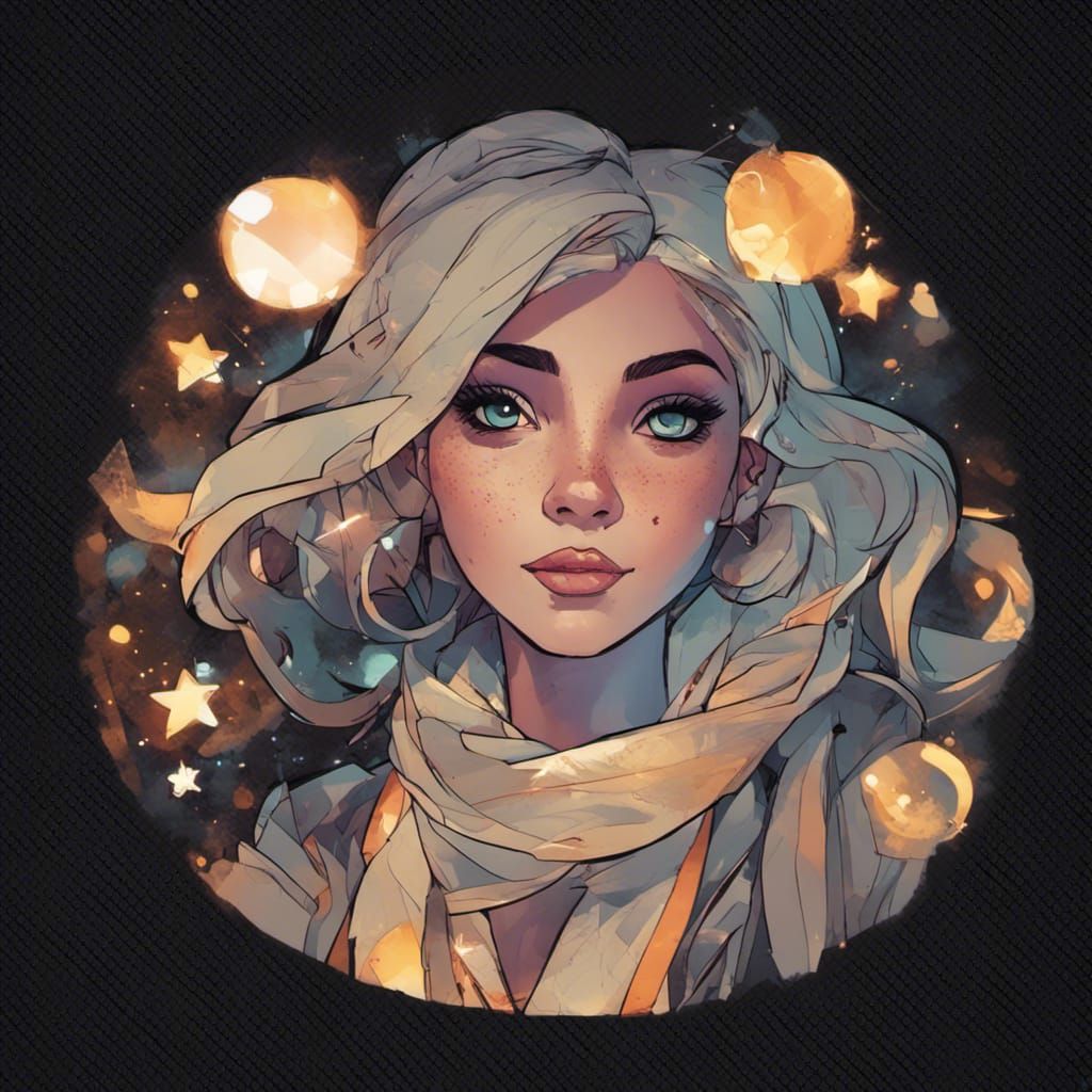 Gothic Girl with Neon Lights in 80s Style