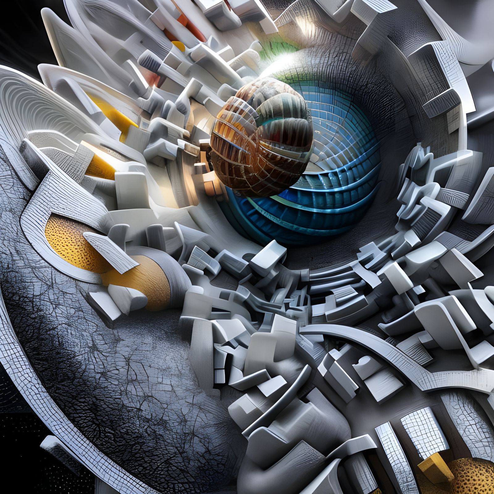 Geometric Abstract: Intricate 3D Mathematical Art