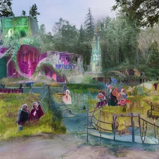 Friendly Vampire Theme Park in Classic Portrait Style