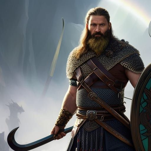 Epic Viking Warrior Portrait in Fantasy Art Style