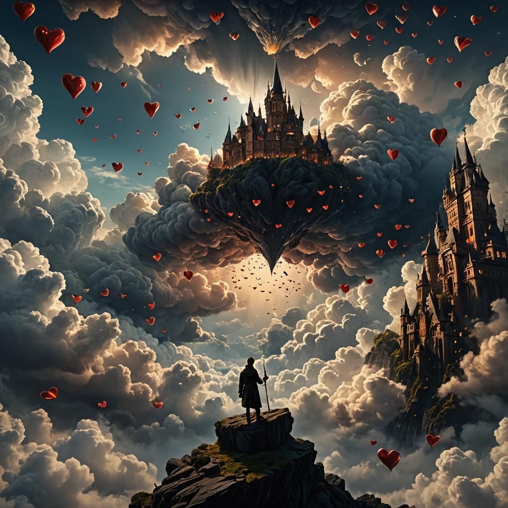 Ethereal Face in Clouds: Fantasy Concept Art