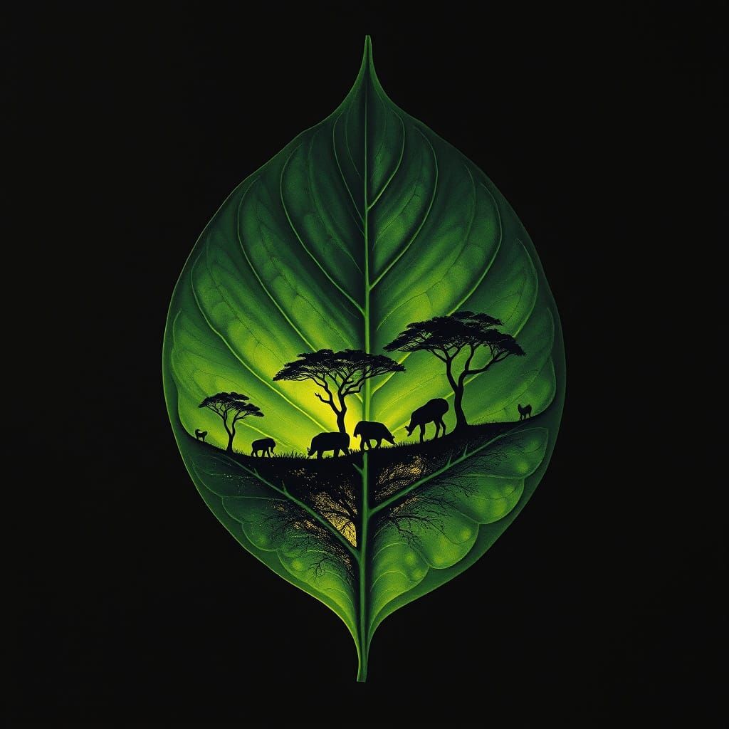 Surreal African Nightscapes Inside a Giant Green Leaf