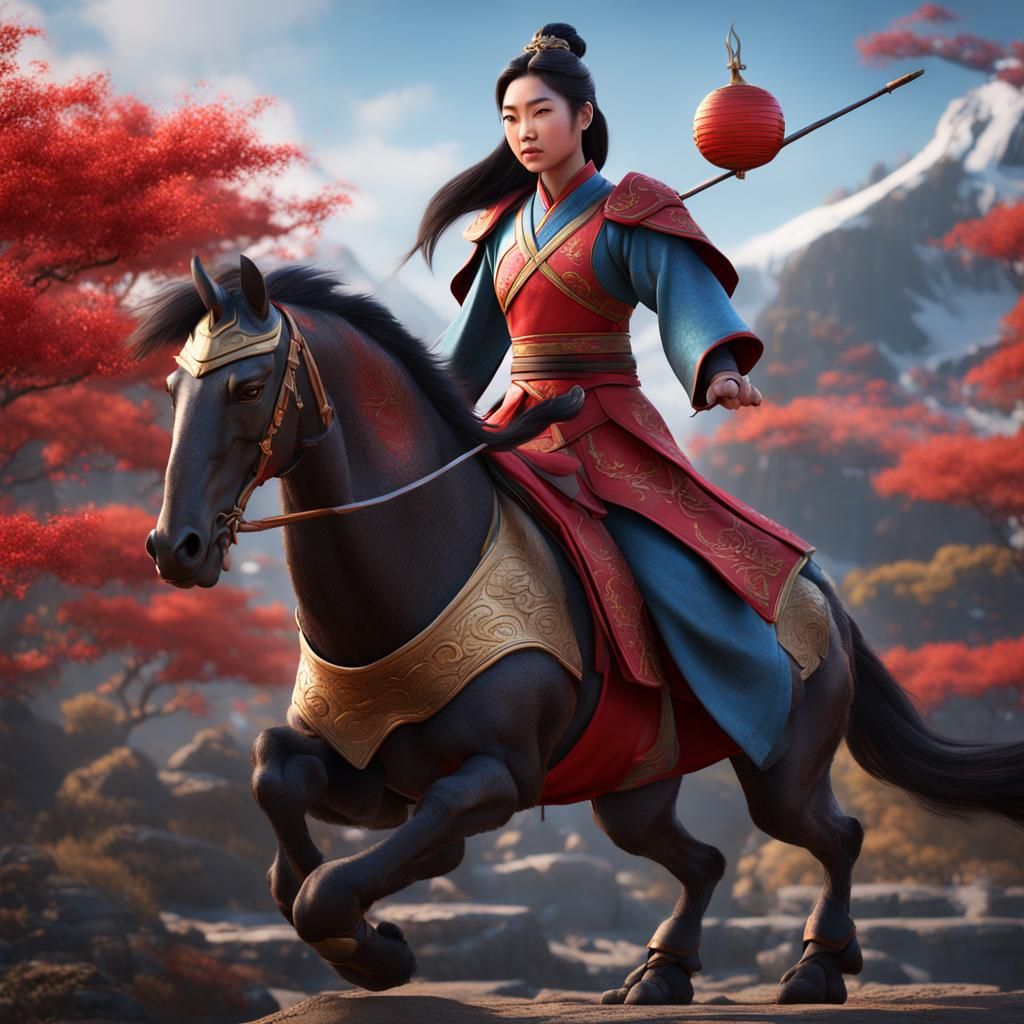 Hyperrealistic Mulan Creature: Detailed Fantasy Concept Art