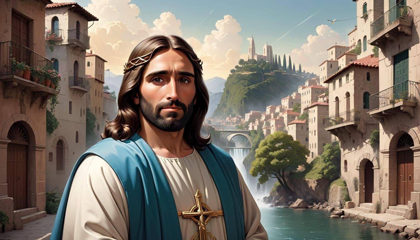 Abstract Cityscape Portrait in Kinetic Art Style