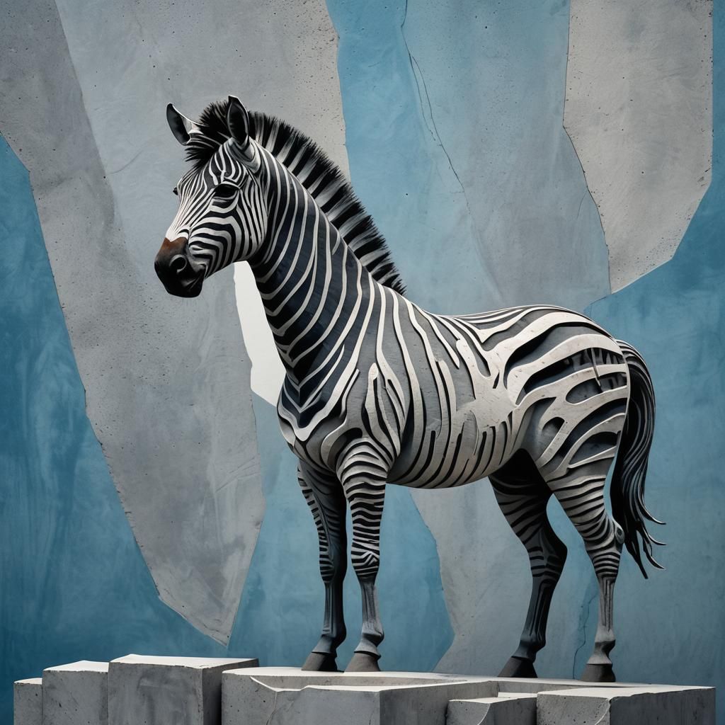 Zebra - (concrete sculpture)
